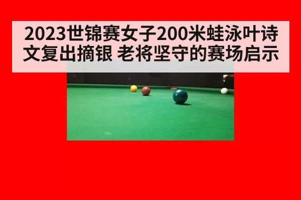 2023世锦赛女子200米蛙泳叶诗文复出摘银 老将坚守的赛场启示